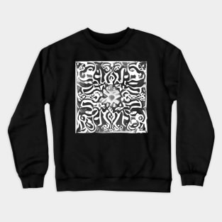 Abstract Distressed Floral Print - Blue Aesthetic Crewneck Sweatshirt